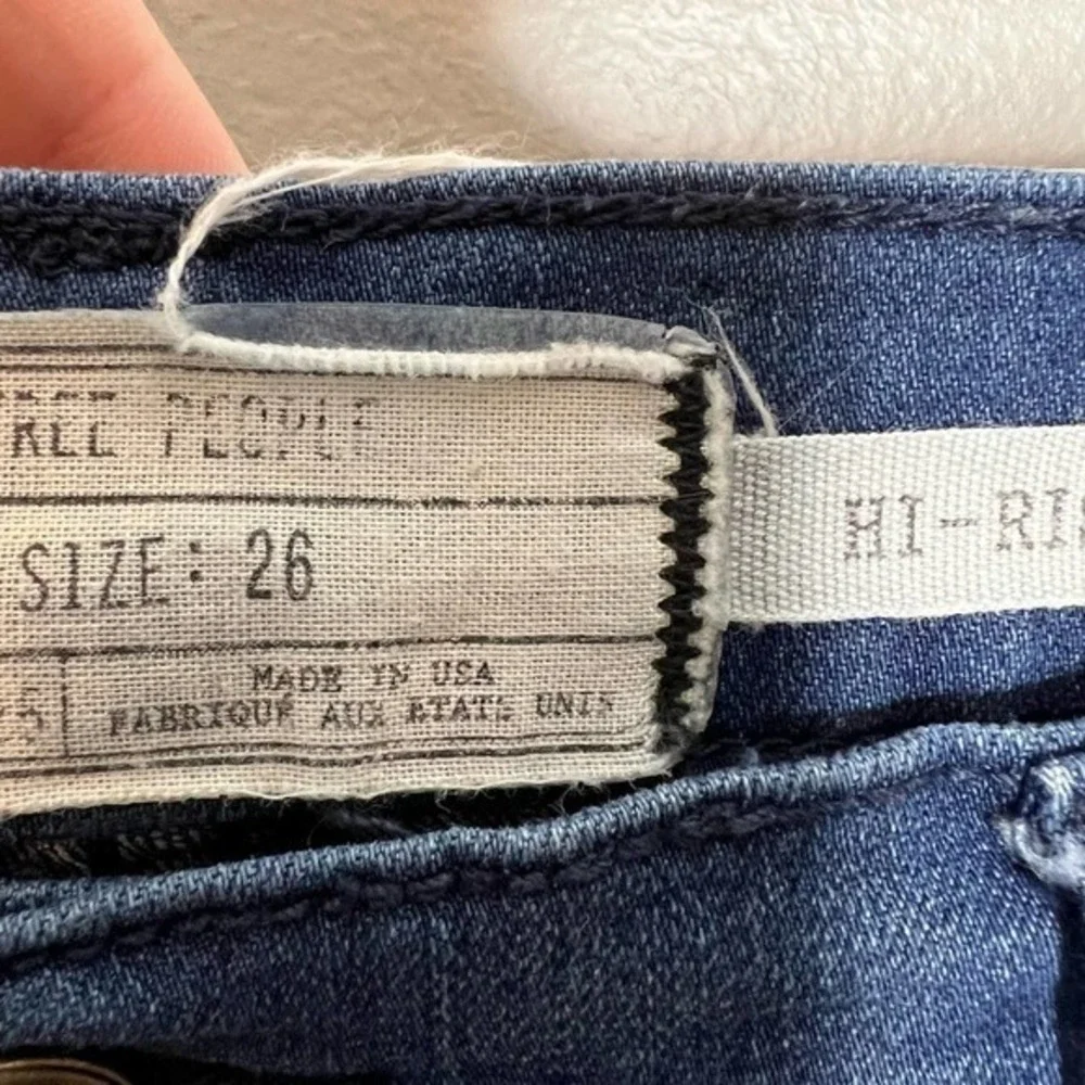 Free people 61855-16515125 Skinny hi-rise denim blue Jeans pockets size 26